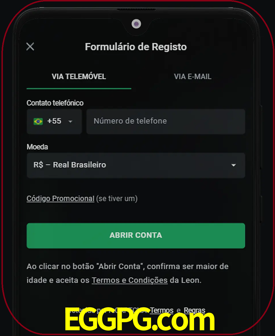 Abra o aplicativo e inicie o processo de registro.