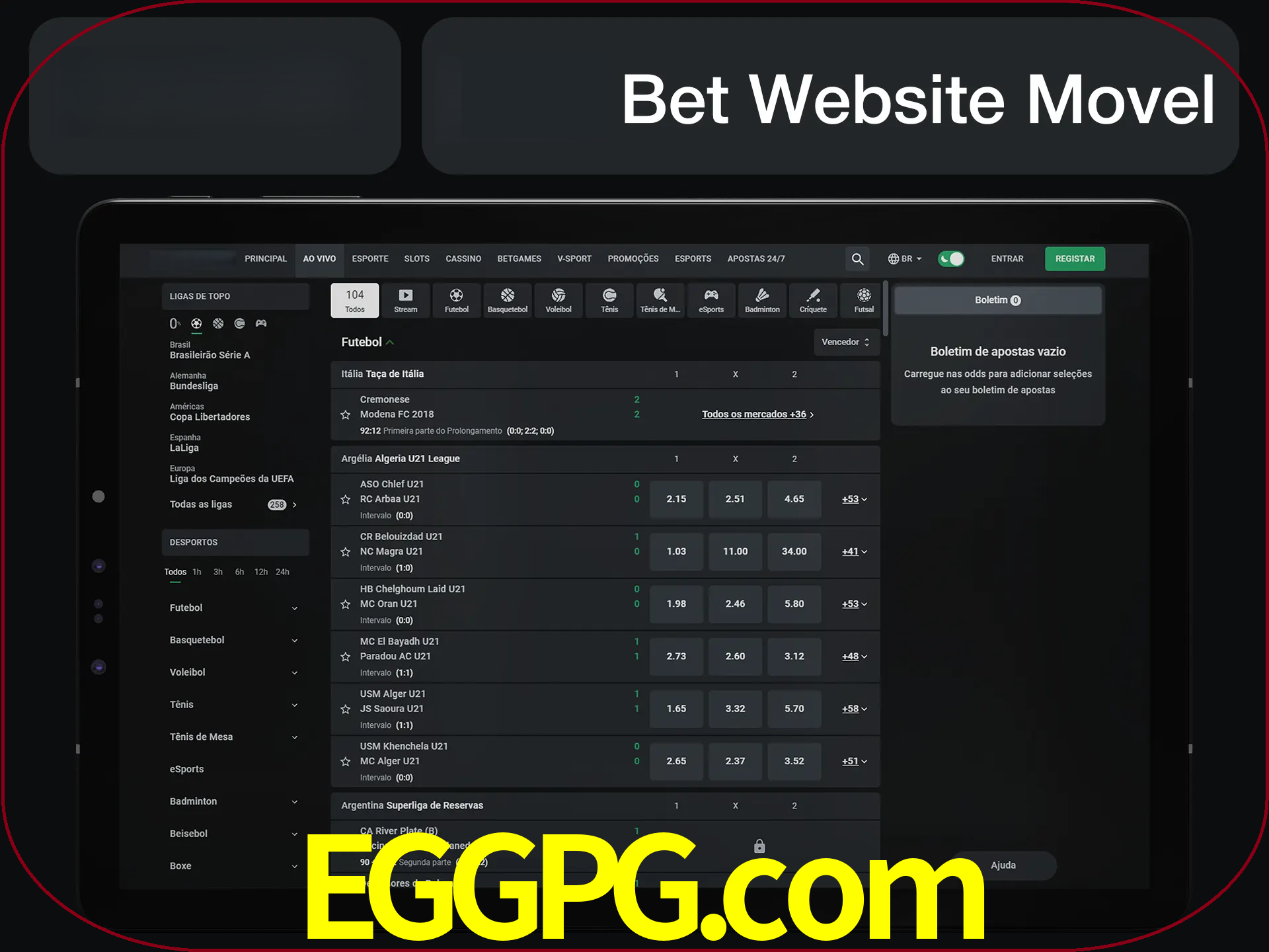 Use nosso website em qualquer dispositivo.